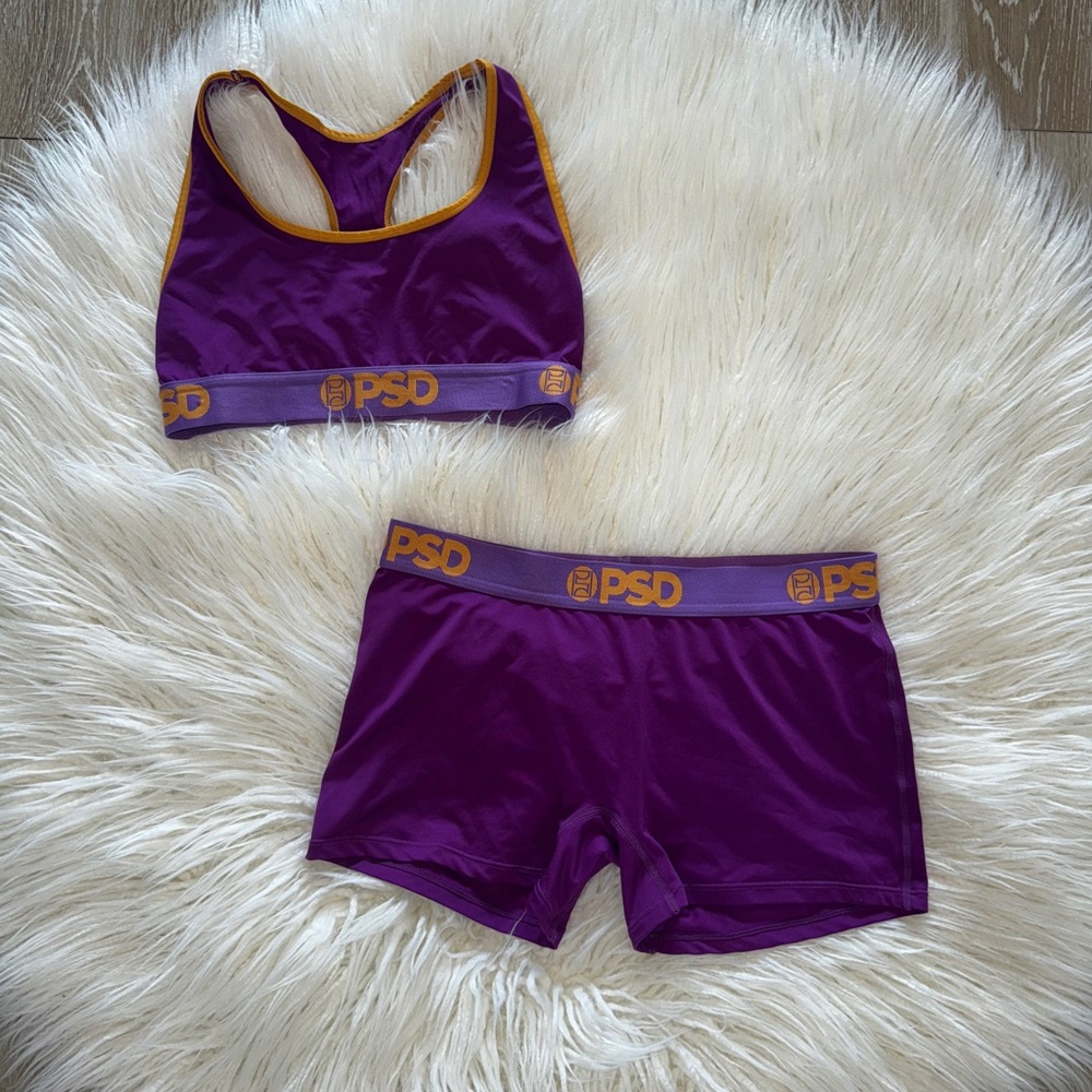PSD Purple and Orange Activewear Set